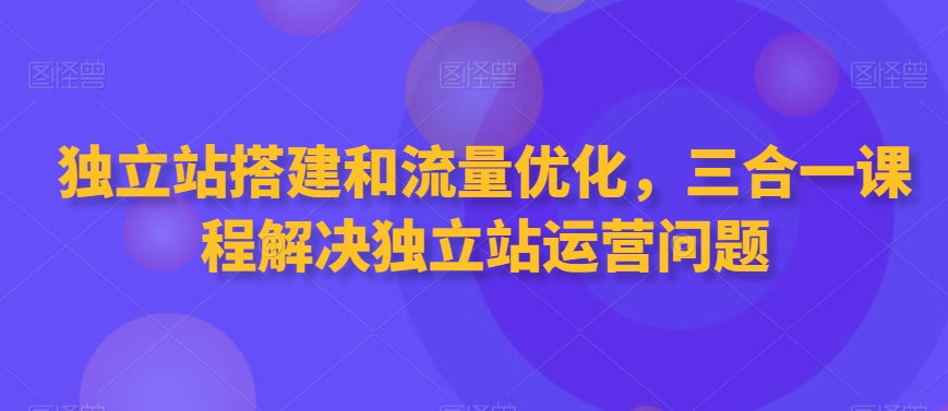 独立站搭建和流量优化，三合一课程解决独立站运营问题