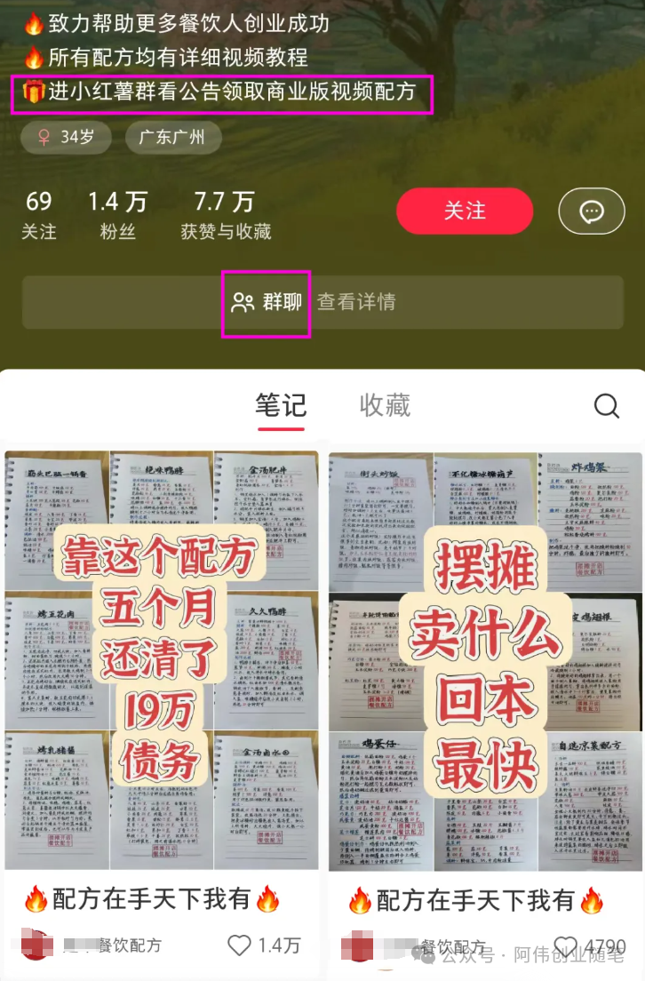 【项目拆解】小红书卖小吃配方，虚拟资源变现一天200+